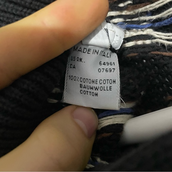 BENETTON Mens Polo Neck Sweater Multicolor Pullover Long Sleeve - Picture 4 of 10